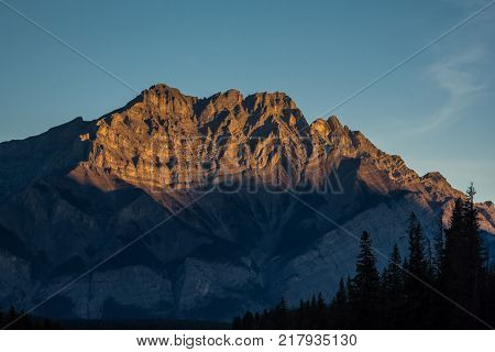 The beautiful Canadian mountains in the sunrise hour. Banff, Alberta, Canada