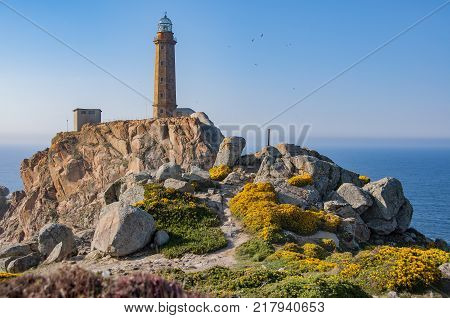 Faro Cabo Vilano is located in the town hall of Camariñas in Galicia Spain with 59 meters of height