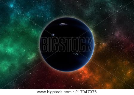 Hypothetical planet X nicknamed planet 9. Elements of this image furnished by NASA