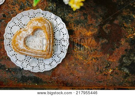 Sweet Vegetarian coockie in form of heart