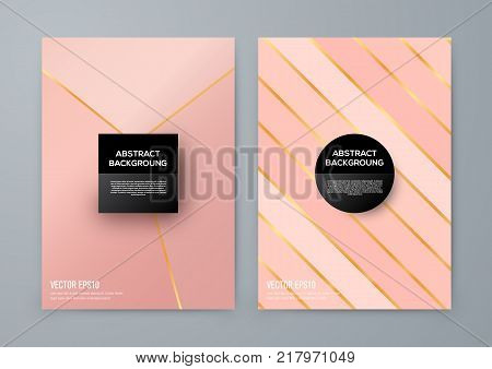 Brochure template with rose goldbackground. cover backdrop for banner or poster design