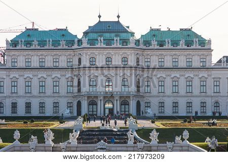 Belvedere Palace is Beautiful Architectural Boroque in Vienna Austria