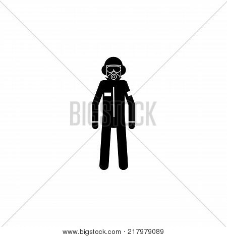 silhouette of a man in a gas mask icon. Special services element icon. Premium quality graphic design icon. Professions signs isolated symbols collection icon for websites on white background