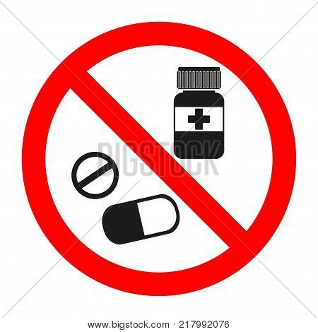 illustration of a forbidden medicine over white background