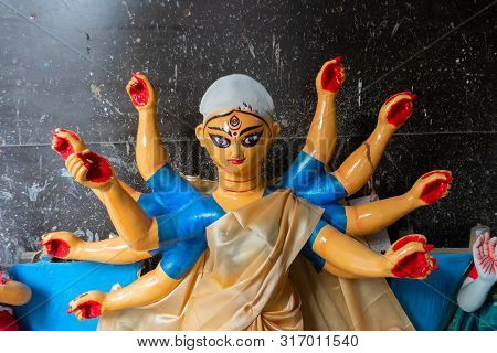 Clay Idol Face Of Goddess Durga