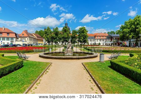 Square With A Park In The City Of Bamberg, Germany