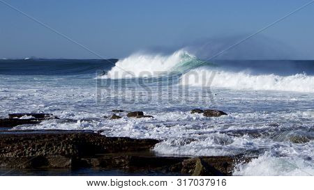 Breakers At Merewether Beach, Newcastle, Nsw, Australia.