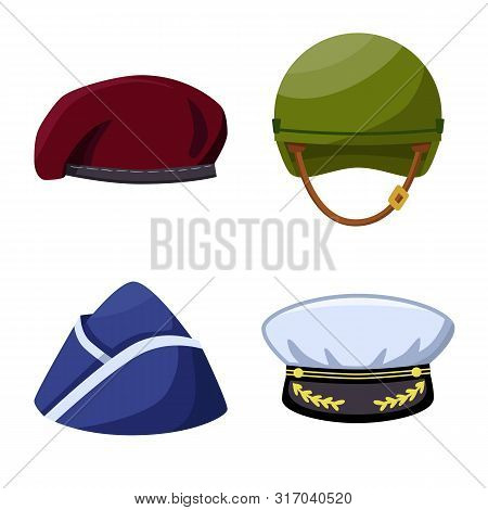 Isolated Object Of Army And Officer Logo. Set Of Army And Soldier Stock Vector Illustration.