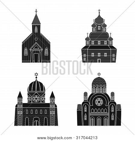 Isolated Object Of House And Parish Sign. Collection Of House And Building Stock Symbol For Web.