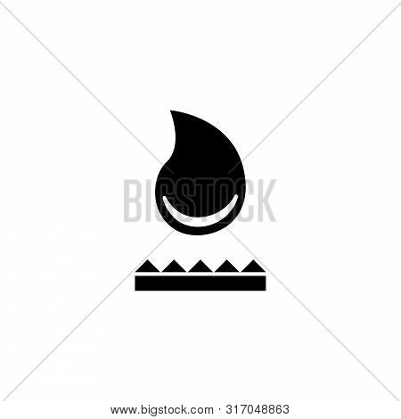 Oil, Water Or Glue Drop. Flat Vector Icon Illustration. Simple Black Symbol On White Background. Oil