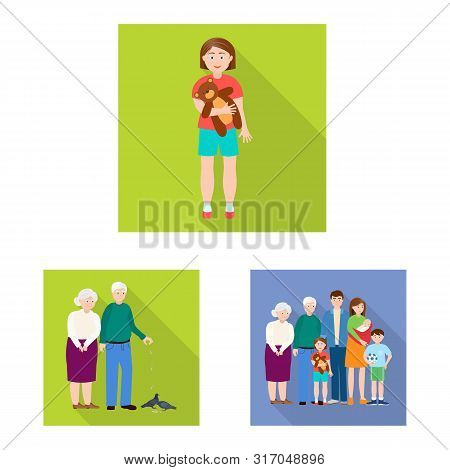 Vector Illustration Of Generation And Happy Logo. Collection Of Generation And Avatar Vector Icon Fo