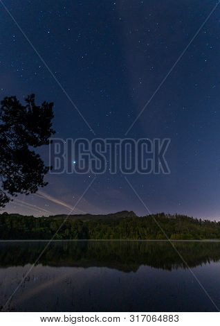 Night View Of Galineiro Mountain In Vigo