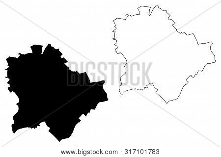 Municipality Of Budapest (hungary, Hungarian Counties) Map Vector Illustration, Scribble Sketch Buda
