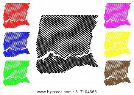 Ziguinchor Region (regions Of Senegal, Republic Of Senegal) Map Vector Illustration, Scribble Sketch