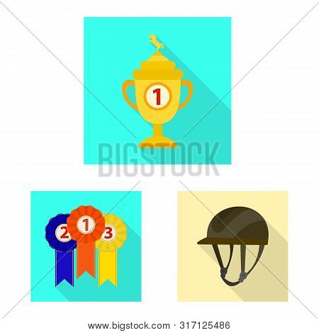Isolated Object Of Track And Racing Icon. Set Of Track And Riding Stock Vector Illustration.
