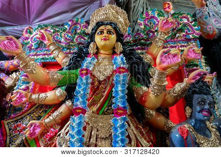 Clay Idol Face Of Goddess Durga