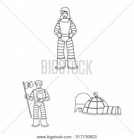 Vector Design Of Space And Galaxy Icon. Set Of Space And Travels Stock Vector Illustration.