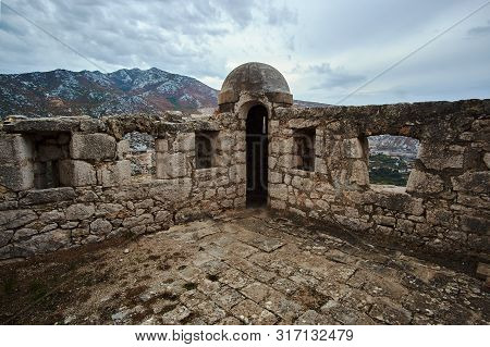 Stone Walls Of The Medieval Fortress Klis In Croatia