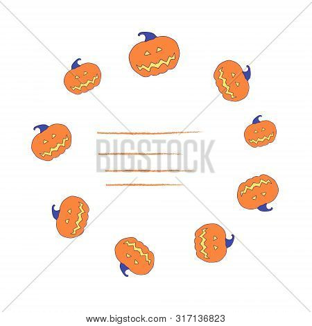 Happy Halloween Greeting Card. Vector Hand Drawn Illustration. Holiday Decoration