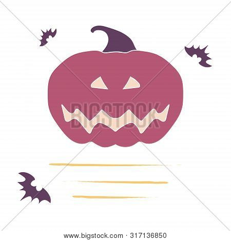 Happy Halloween Greeting Card. Hand Drawn Illustration. Holiday Decoration