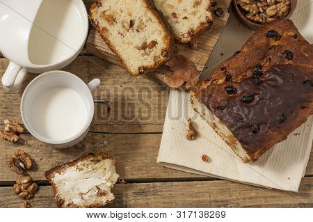 Barmbrack Or Bairin Breac Is A Traditional Irish Sweet Yeast Bread With Grapes And Raisins, Often Ea