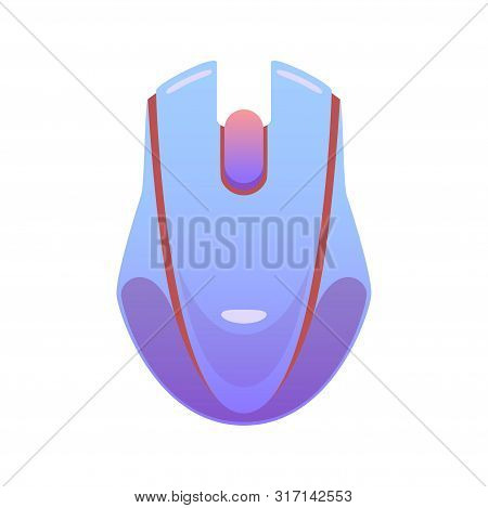 Color Wireless Mouse, Flat Vector Computer Mouse In Delicate Lilac Colors, Modern Design Isolated Il