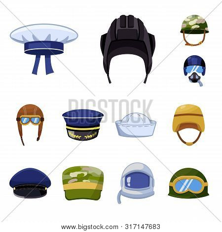 Vector Illustration Of Army And Officer Sign. Set Of Army And Soldier Stock Vector Illustration.