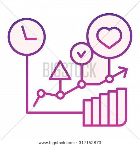 Commodity Turnover Flat Icon. Business Graph Violet Icons In Trendy Flat Style. Trade Schedule Gradi