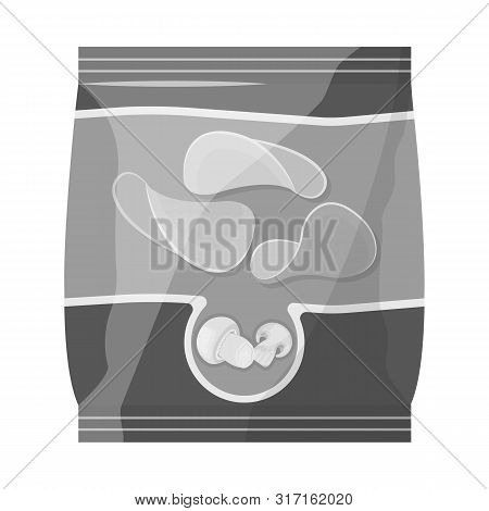 Vector Illustration Of Mushroom And Chips Logo. Collection Of Mushroom And Chips Stock Symbol For We
