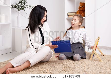 Children Psyhology Concept. Session Of Psychologist Treatment.