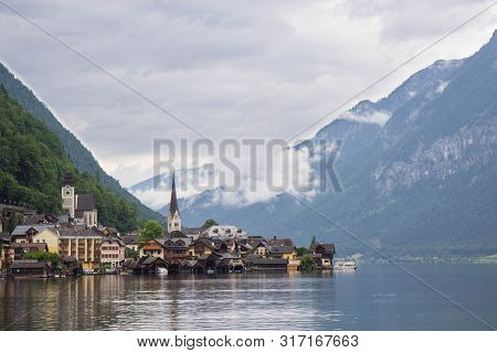 View Of Famous Austrian Village Of Hallstatt