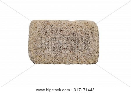 Foot Pumice Isolated On White Background.pumice Textured For Heels.