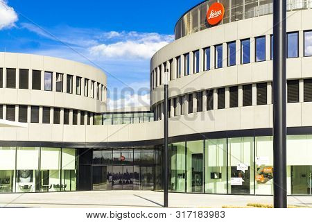 Wetzlar, Germany April 2018:  Leica Office Building. Leica Camera Ag Is An Internationally Operating