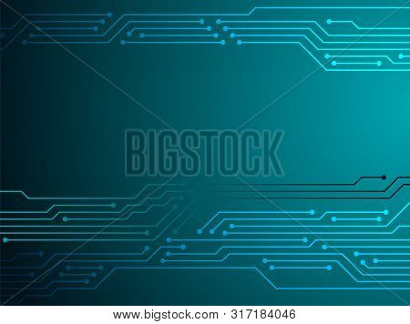 Circuit Board Or Motherboard Texture Vector Background Graphic Design. Processor Microchips Connecti