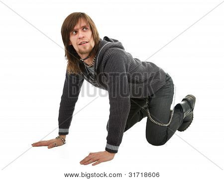 Man Standing Down On All Fours