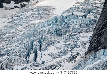 Dangerous Aspect Of Glacier Hiking In Bugaboos Provincial Park In Bc, Canada