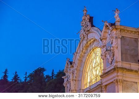 Marianske Lazne, Czech Republic - September 15, 2018: Colonade In Spa Cin Europe At Night Time