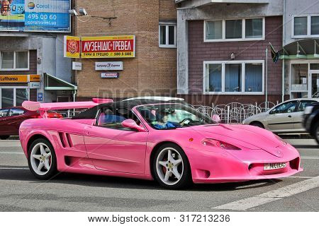 Kiev, Ukraine; May 17, 2016. Ferrari Modena F360 Spider Sbarro Gt8. Car. City
