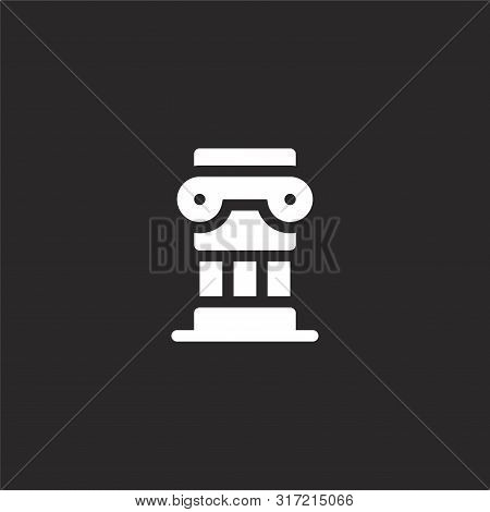 Column Icon. Column Icon Vector Flat Illustration For Graphic And Web Design Isolated On Black Backg