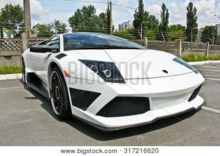 Kiev, Ukraine; April 11, 2016. Lamborghini Murcielago Imsa In The City