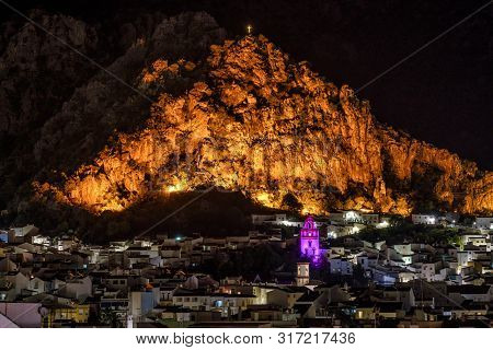 Ermita De San Antonio In Ubrique, Cadiz, Andalusia, Spain At Night