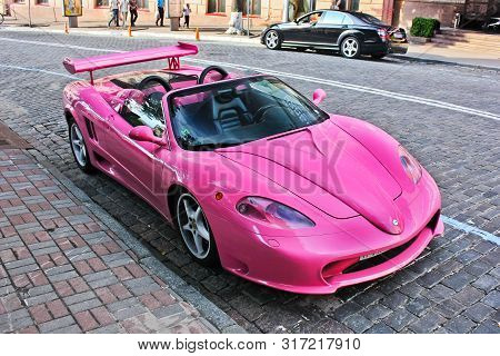 Kiev, Ukraine; April 18, 2015. Ferrari Modena F360 Spider Sbarro Gt8