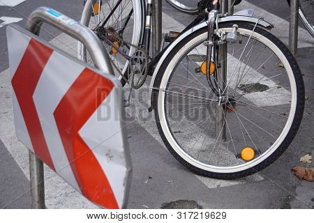 Parking For Bicycles And Scooters, Convenient City, Eco-friendly Movement Around The City. Sports Li