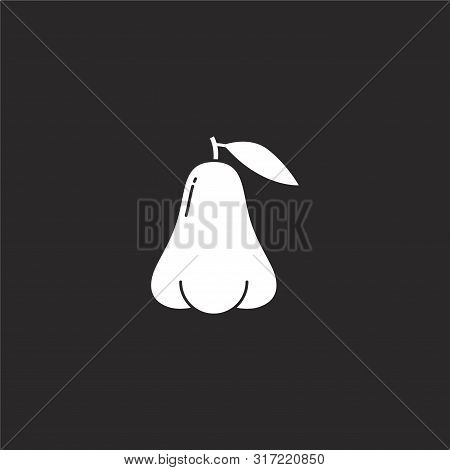 Rose Apple Icon. Rose Apple Icon Vector Flat Illustration For Graphic And Web Design Isolated On Bla