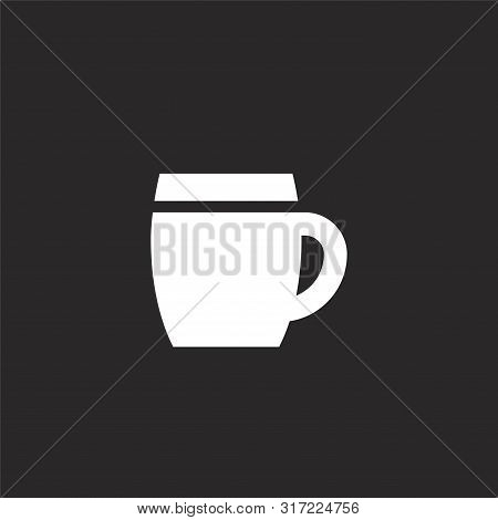 Beer Mug Icon. Beer Mug Icon Vector Flat Illustration For Graphic And Web Design Isolated On Black B