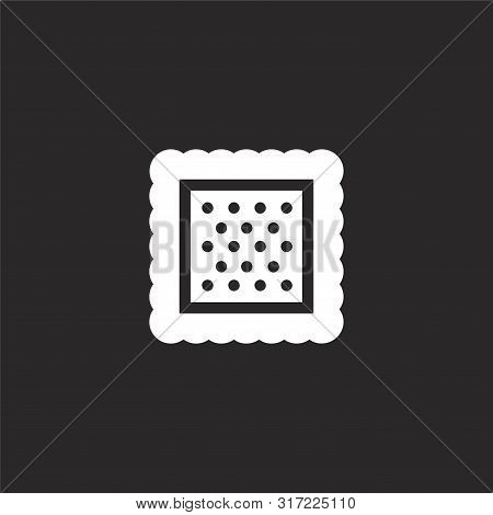 Biscuit Icon. Biscuit Icon Vector Flat Illustration For Graphic And Web Design Isolated On Black Bac
