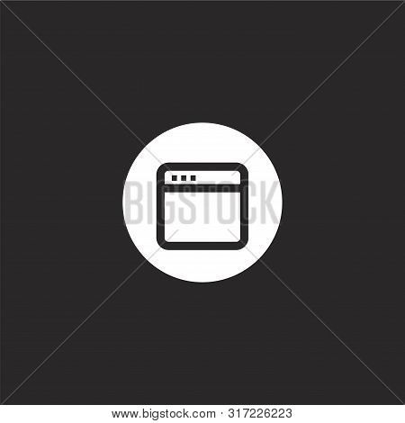 Browser Icon. Browser Icon Vector Flat Illustration For Graphic And Web Design Isolated On Black Bac