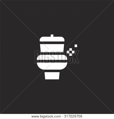 Wc Icon. Wc Icon Vector Flat Illustration For Graphic And Web Design Isolated On Black Background Fr