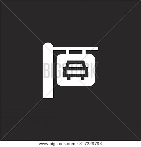 Sign Icon. Sign Icon Vector Flat Illustration For Graphic And Web Design Isolated On Black Backgroun
