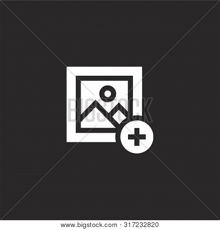 Add Icon. Add Icon Vector Flat Illustration For Graphic And Web Design Isolated On Black Background 